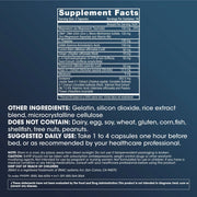 Supplement Facts of Prohealth Longevity - Sleep Longevity with Sedapine™ - 60 capsules