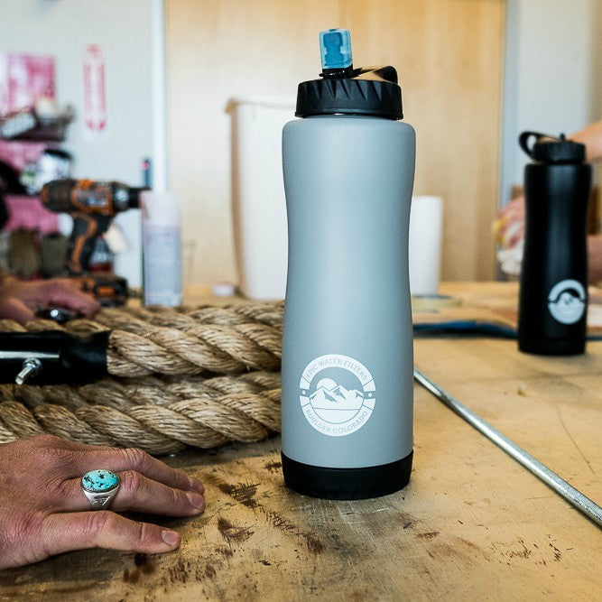 Gray Vostok Vacuum Insulated Stainless Steel 34oz Epic Water Filter