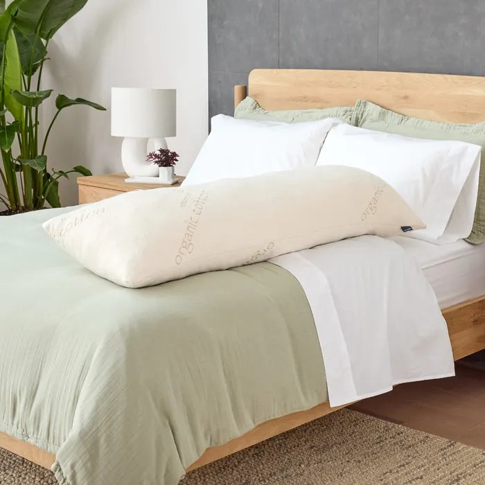 Naturepedic Organic Latex Body Pillow Crafted from 100% GOTS-certified organic cotton