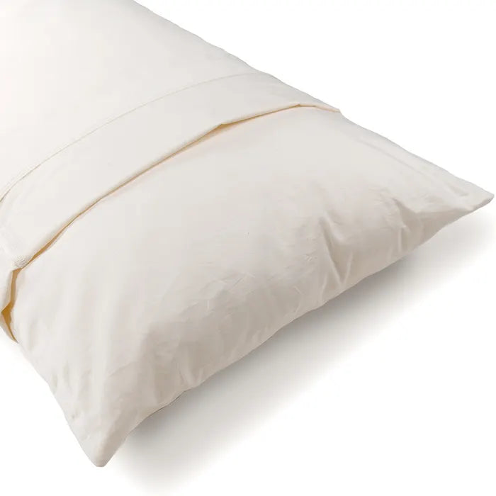 Naturepedic Organic Latex Body Pillow Removable, machine-washable organic cotton cover for hassle-free cleaning.