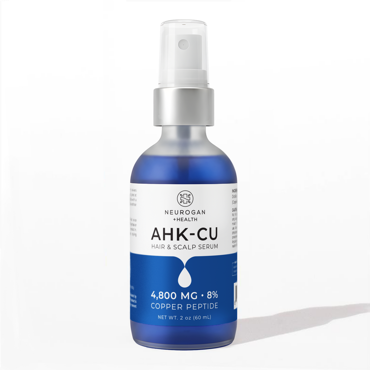 Neurogan Health AHK-Cu Hair and Scalp Serum 4,800 mg spray bottle on a white background.