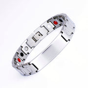 HealthyLine Stainless Steel Energy Bracelet 4-in-1. Silver color. Model SY050