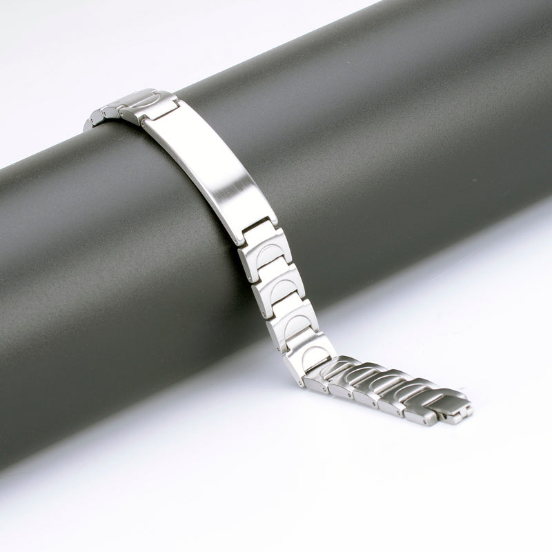 HealthyLine Stainless Steel Energy Bracelet 4-in-1. Silver color. Model SY050