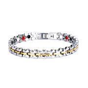 HealthyLine Stainless Steel Energy Bracelet 4-in-1. Silver/Gold color. Model SY087J