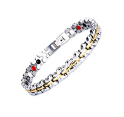 HealthyLine Stainless Steel Energy Bracelet 4-in-1. Silver/Gold color. Model SY087J