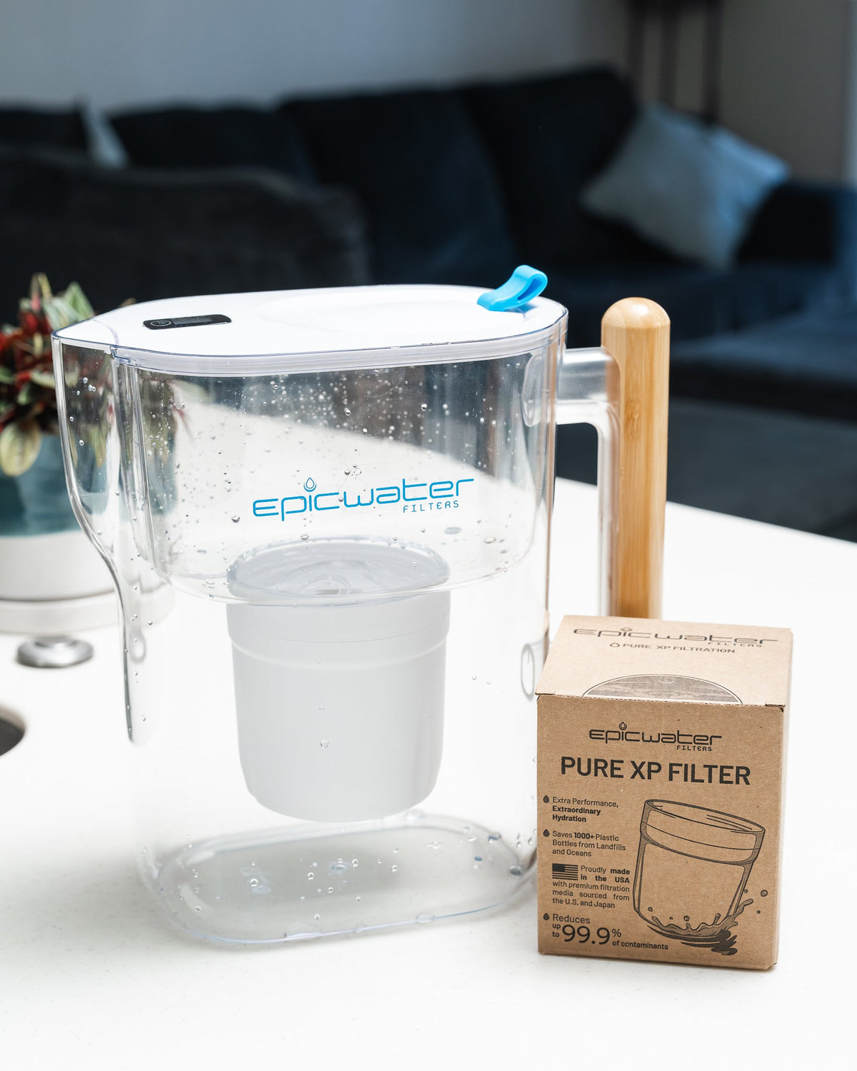 Epic Water Pure XP Pitcher | Reduces Fluoride, PFAS, & Parasites