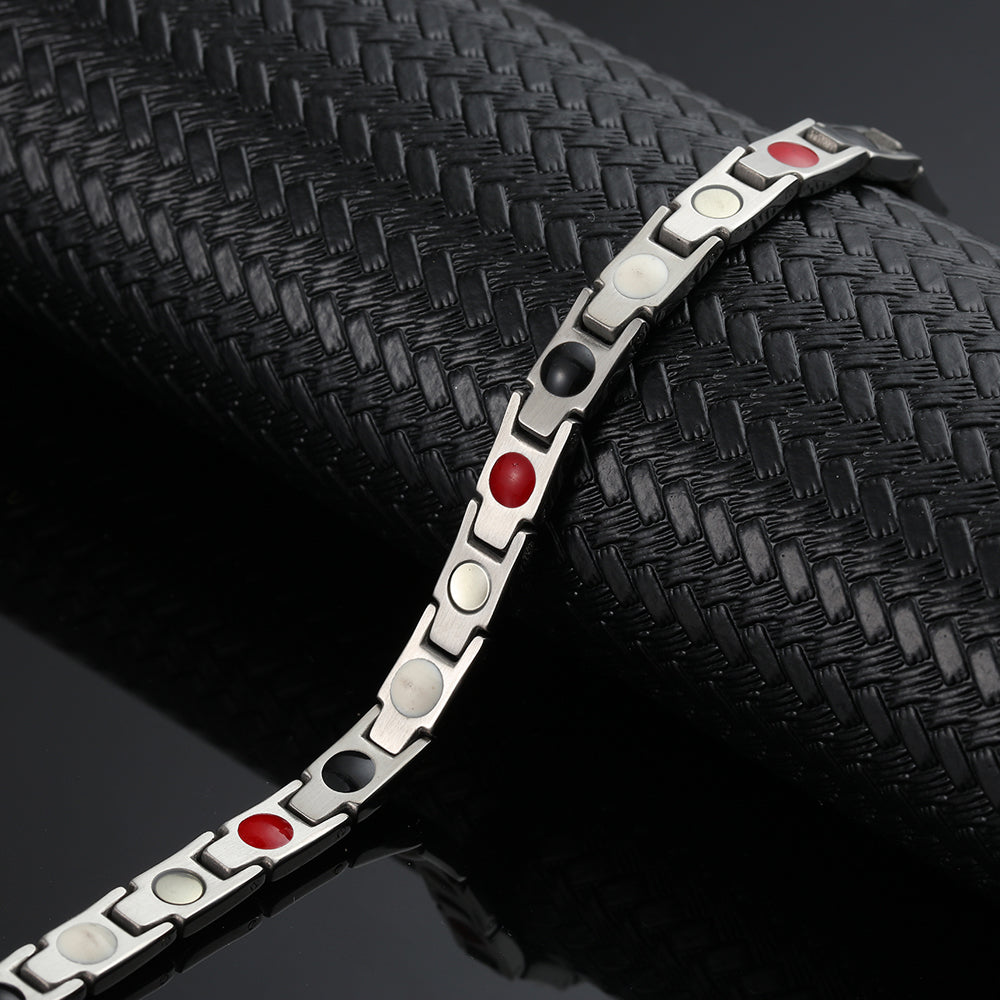 HealthyLine Stainless Steel Energy Bracelet 4-in-1. 2 Colors available. Model B001W