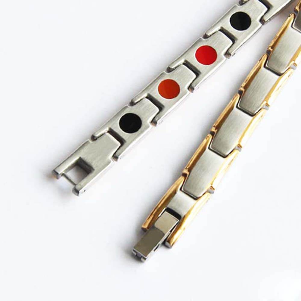 HealthyLine Stainless Steel Energy Bracelet 4-in-1. 2 Colors available. Model B001W