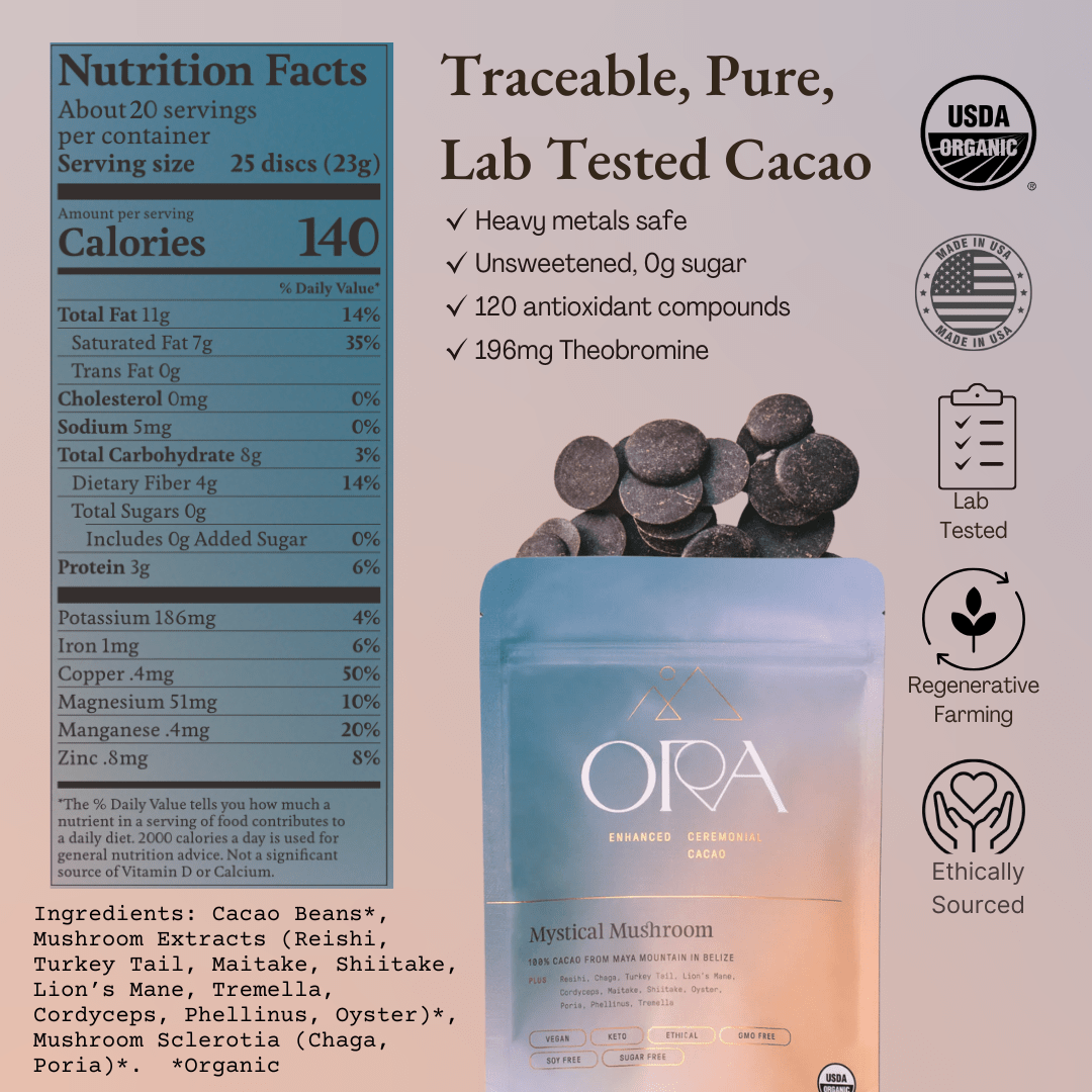 Ora Cacao Mystical Mushrooms -Nutritional Facts