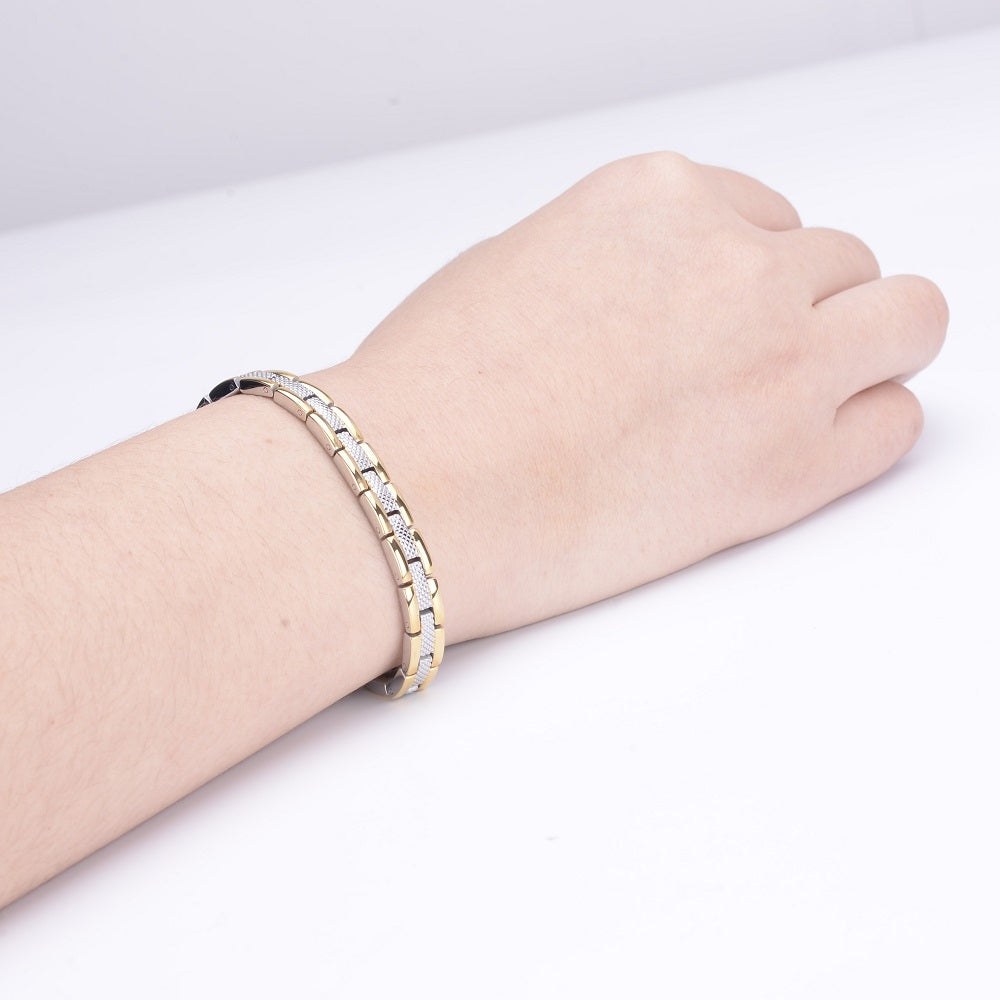 HealthyLine Stainless Steel Energy Bracelet 4-in-1. 2 Colors available. Model B029