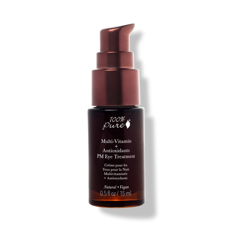 100% Pure Multi-Vitamin + Antioxidants PM Eye Treatment Bottle