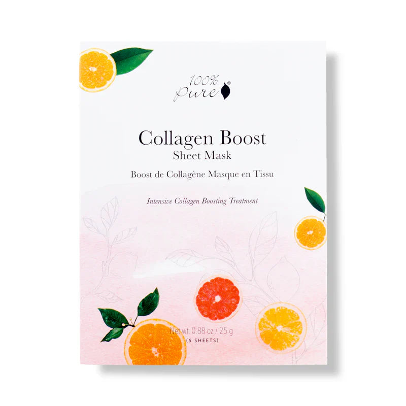 100% PURE Collagen Boost Sheet Mask Label