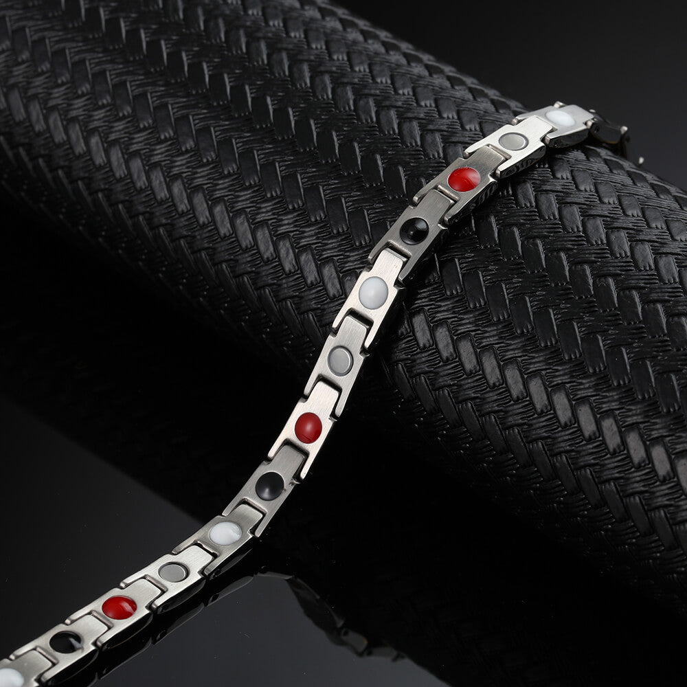 HealthyLine Stainless Steel Energy Bracelet 4-in-1. 2 Colors available. Model B001W