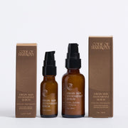 Code of Harmony Virgin Skin Antioxidant Serum 0.5 oz and 1 oz bottles with product boxes
