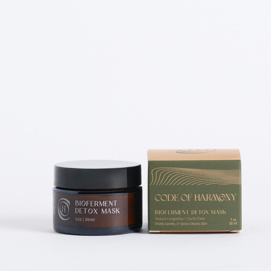 Code of Harmony Bioferment Detox Mask jar with product box