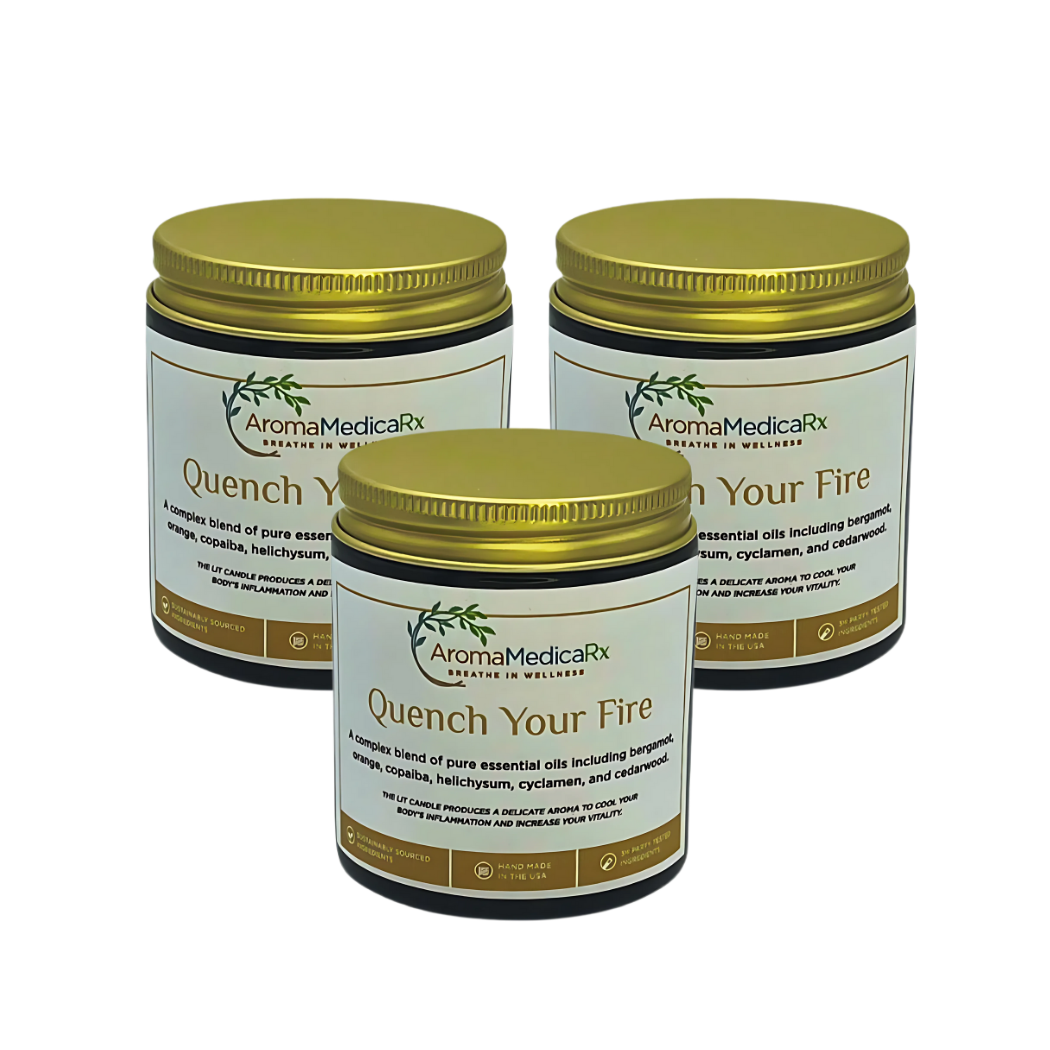 3 pack of 4 oz - AromaMedicaRx Quench Your Fire Medicinal Coconut Soy Candle