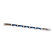 HealthyLine Stainless Steel Energy Bracelet 4-in-1. Silver/Blue Color. Model SY368N