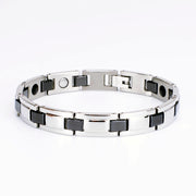 HealthyLine Stainless Steel Energy Bracelet 4-in-1. Silver/Black color. Model SY370D