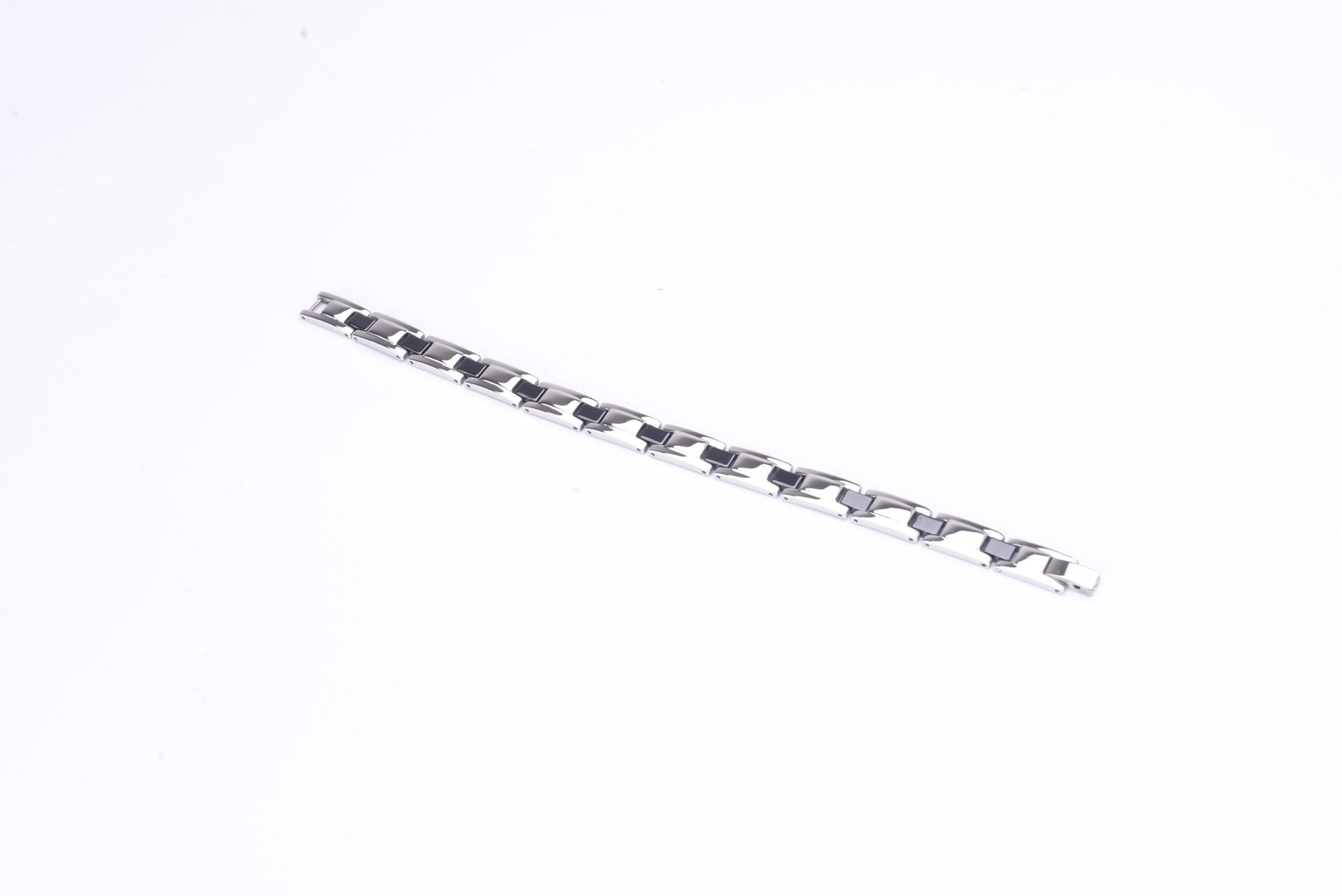 HealthyLine Stainless Steel Energy Bracelet 4-in-1. Silver/Black color. Model SY370D
