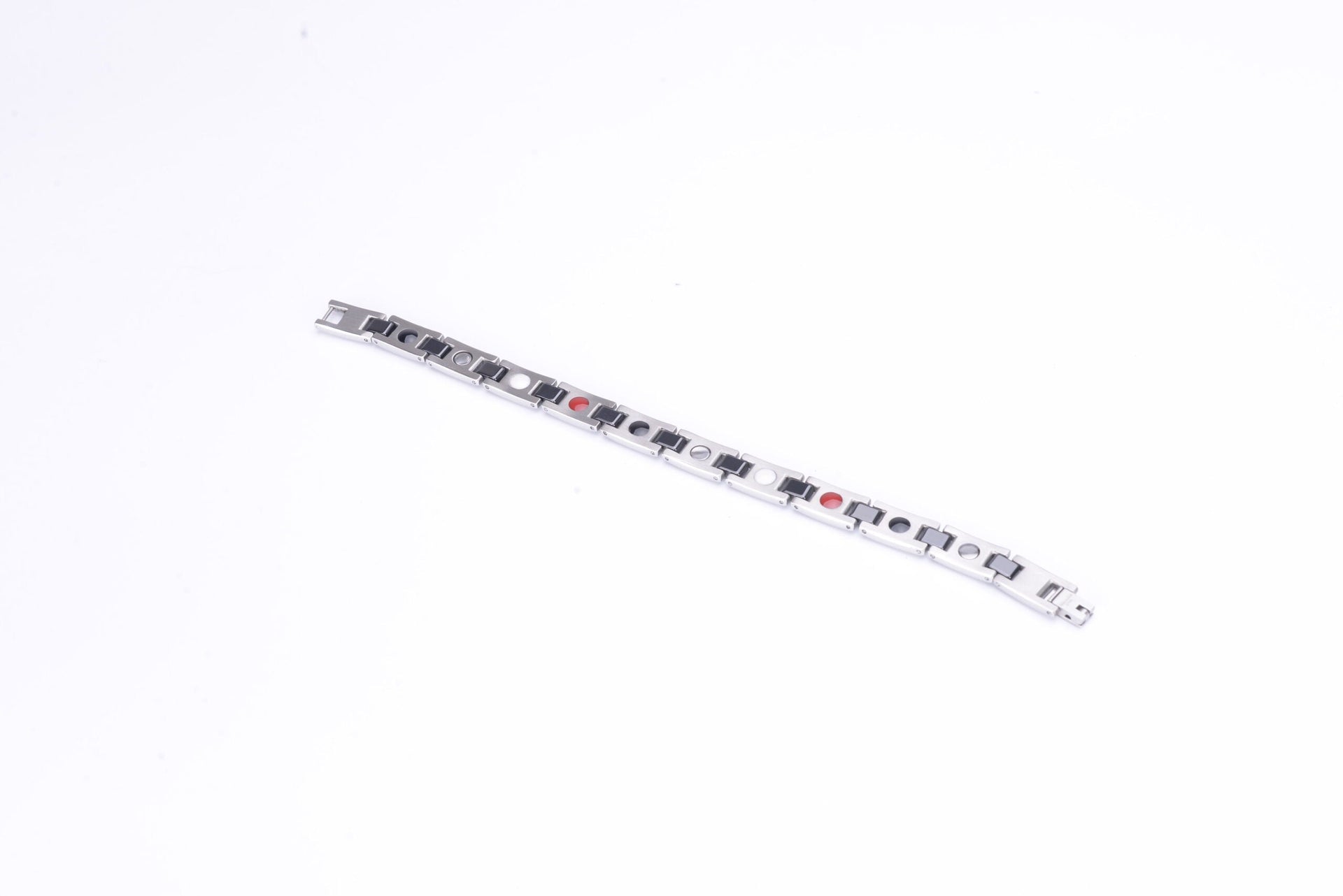 HealthyLine Stainless Steel Energy Bracelet 4-in-1. Silver/Black color. Model SY370D