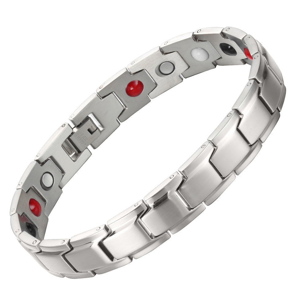 HealthyLine Stainless Steel Magnetic/Energy Bracelet 4-in-1. 4 Colors available. Model B001M