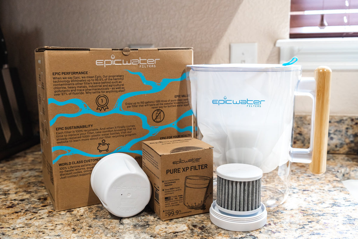 Epic Water Pure XP Pitcher | Reduces Fluoride, PFAS, & Parasites