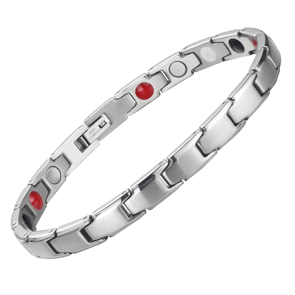 HealthyLine Stainless Steel Energy Bracelet 4-in-1. 2 Colors available. Model B001W