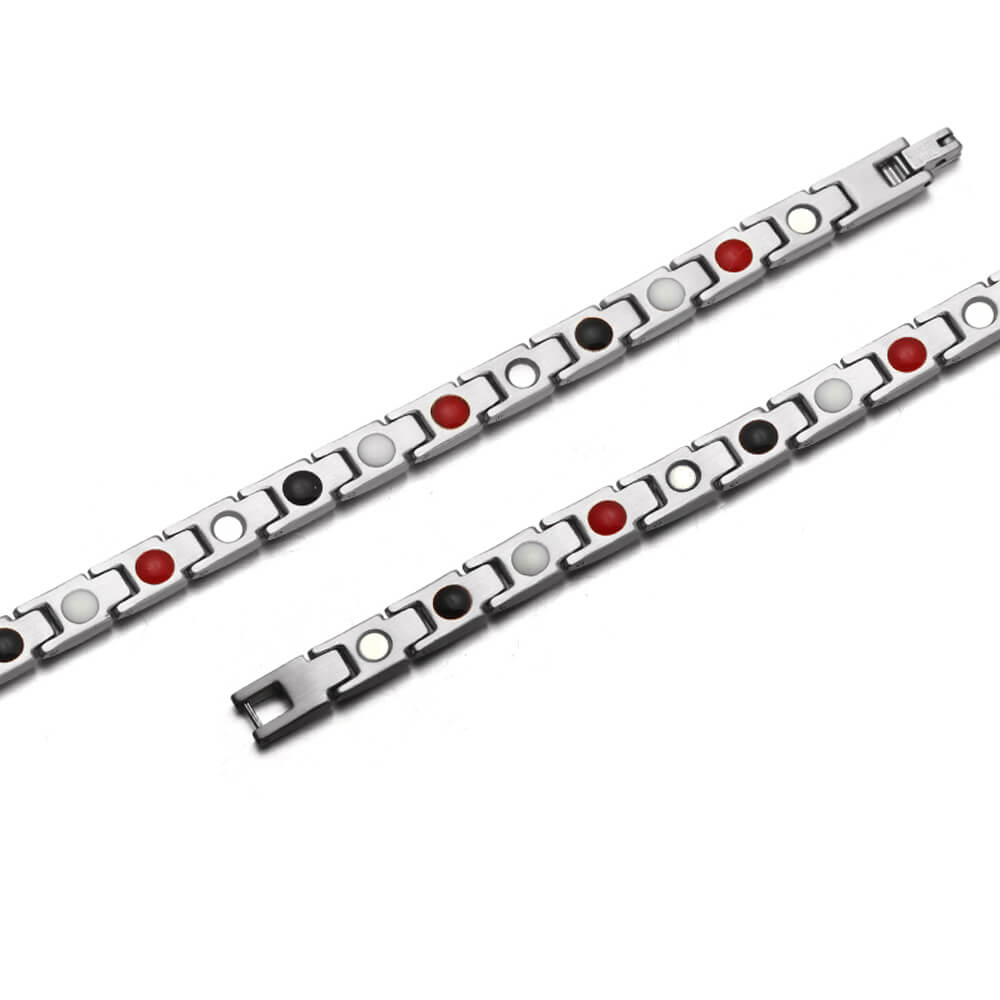 HealthyLine Stainless Steel Energy Bracelet 4-in-1. 2 Colors available. Model B001W