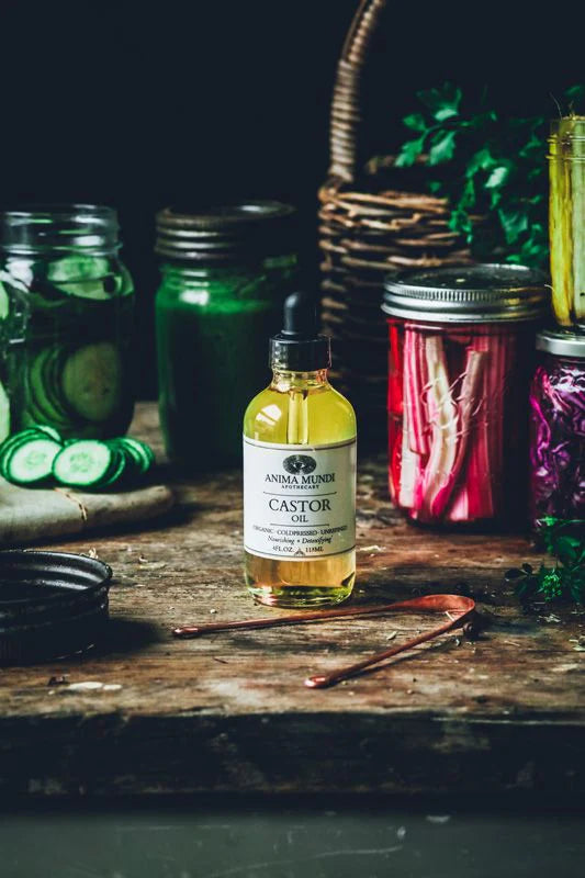 Just apply 3-5 drops Anima Mundi Castor Oil directly to clean face, body, hair, or nails.
