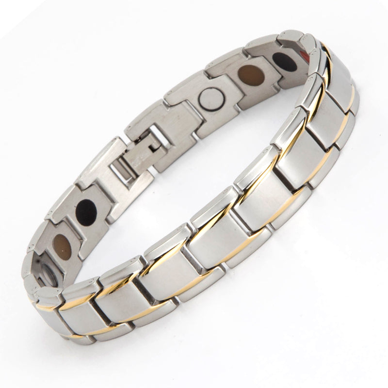HealthyLine Stainless Steel Magnetic/Energy Bracelet 4-in-1. 4 Colors available. Model B001M