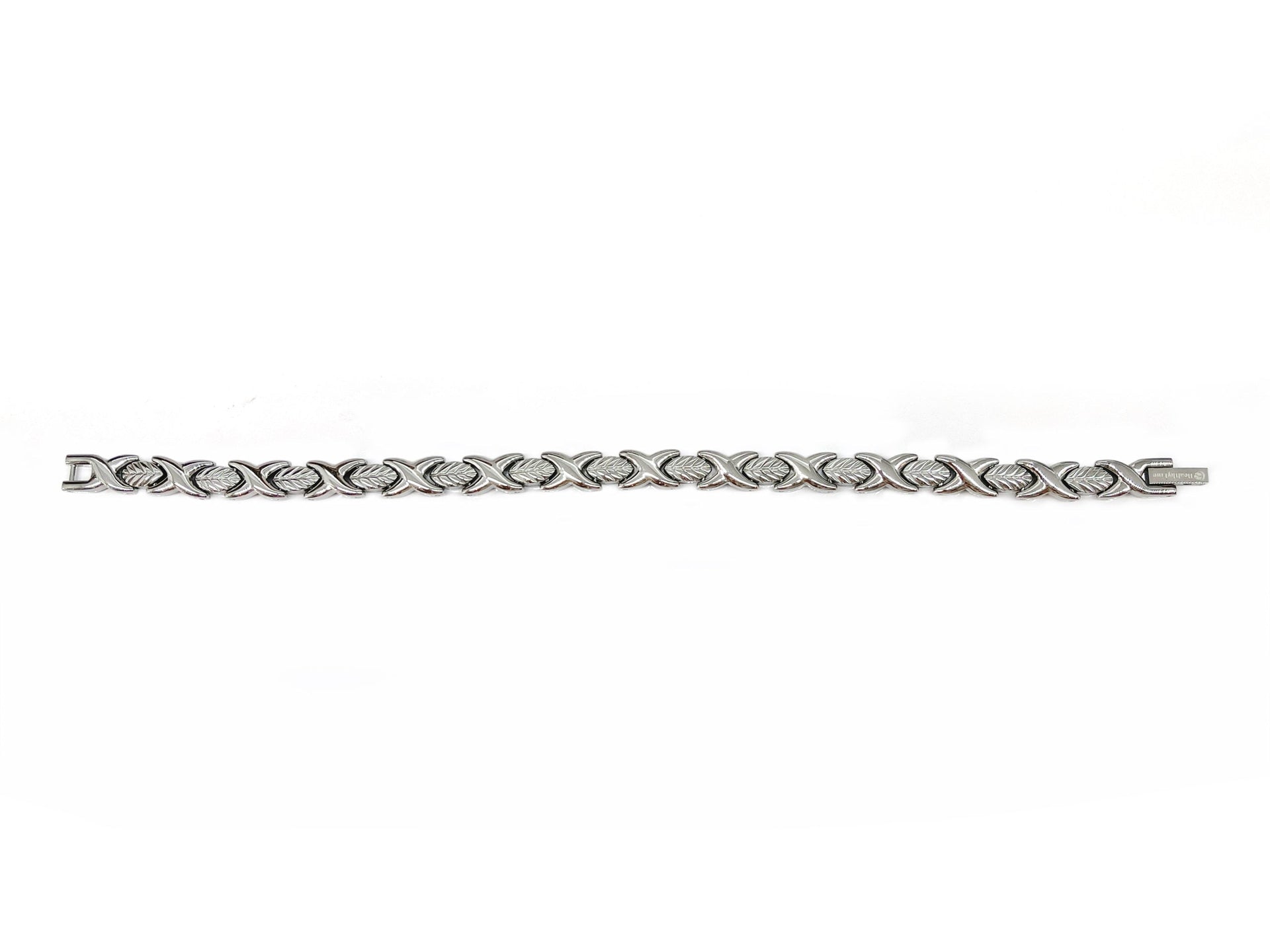 HealthyLine Stainless Steel Energy Bracelet 4-in-1. Silver color. Model BR-S-273