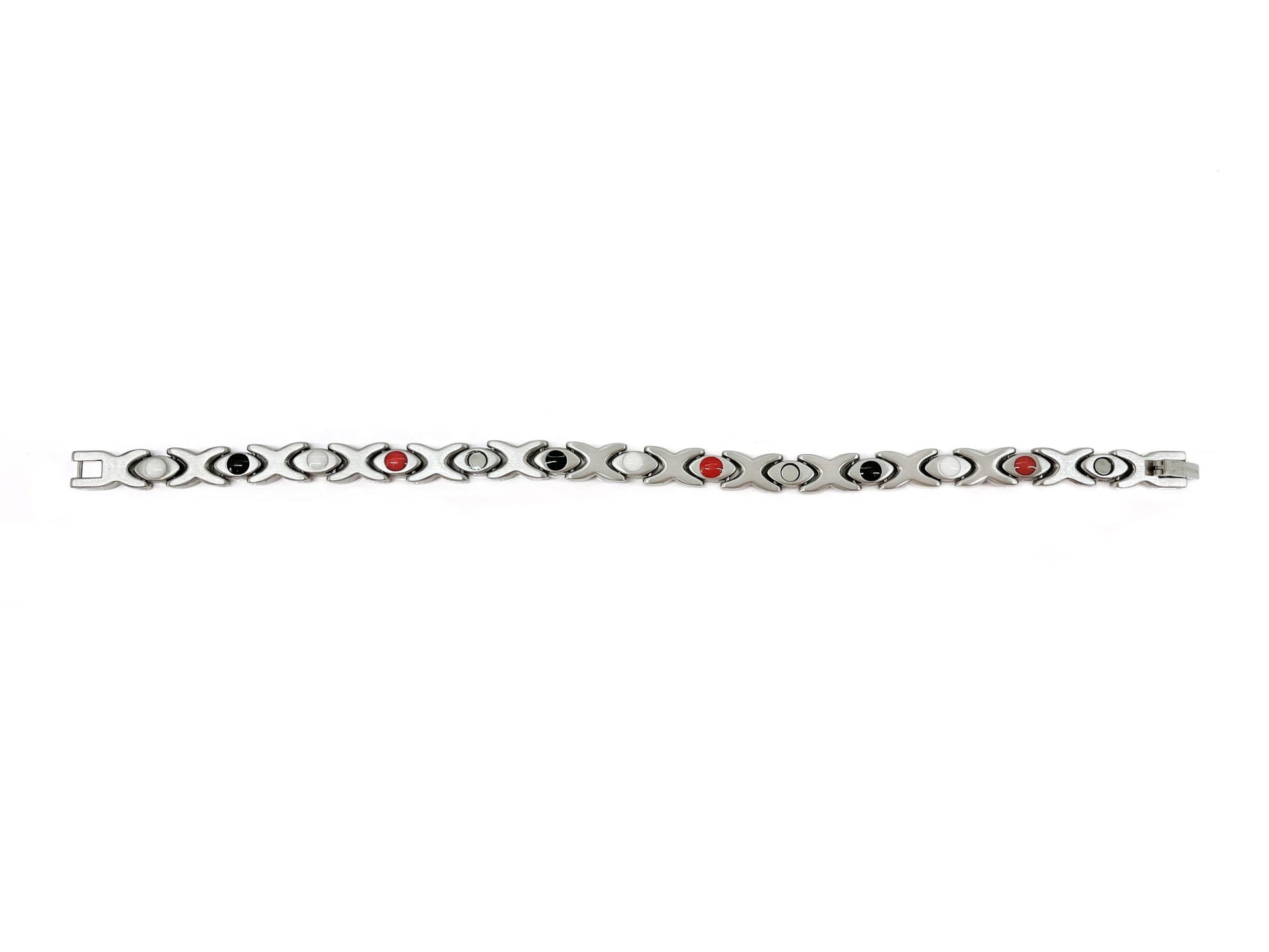 HealthyLine Stainless Steel Energy Bracelet 4-in-1. Silver color. Model BR-S-273