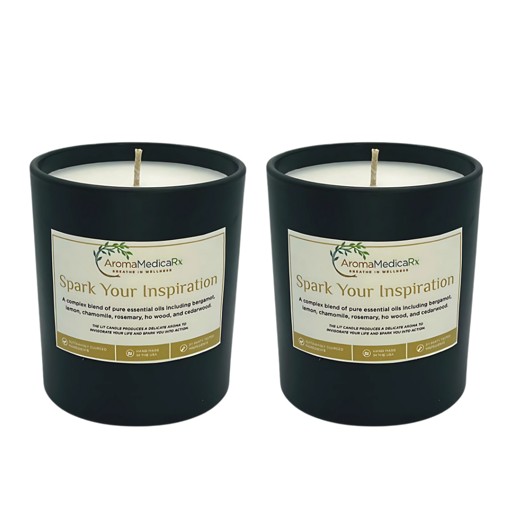 2 pack of 8oz - AromaMedicaRx Spark You Inspiration Medicinal Coconut Soy Candle