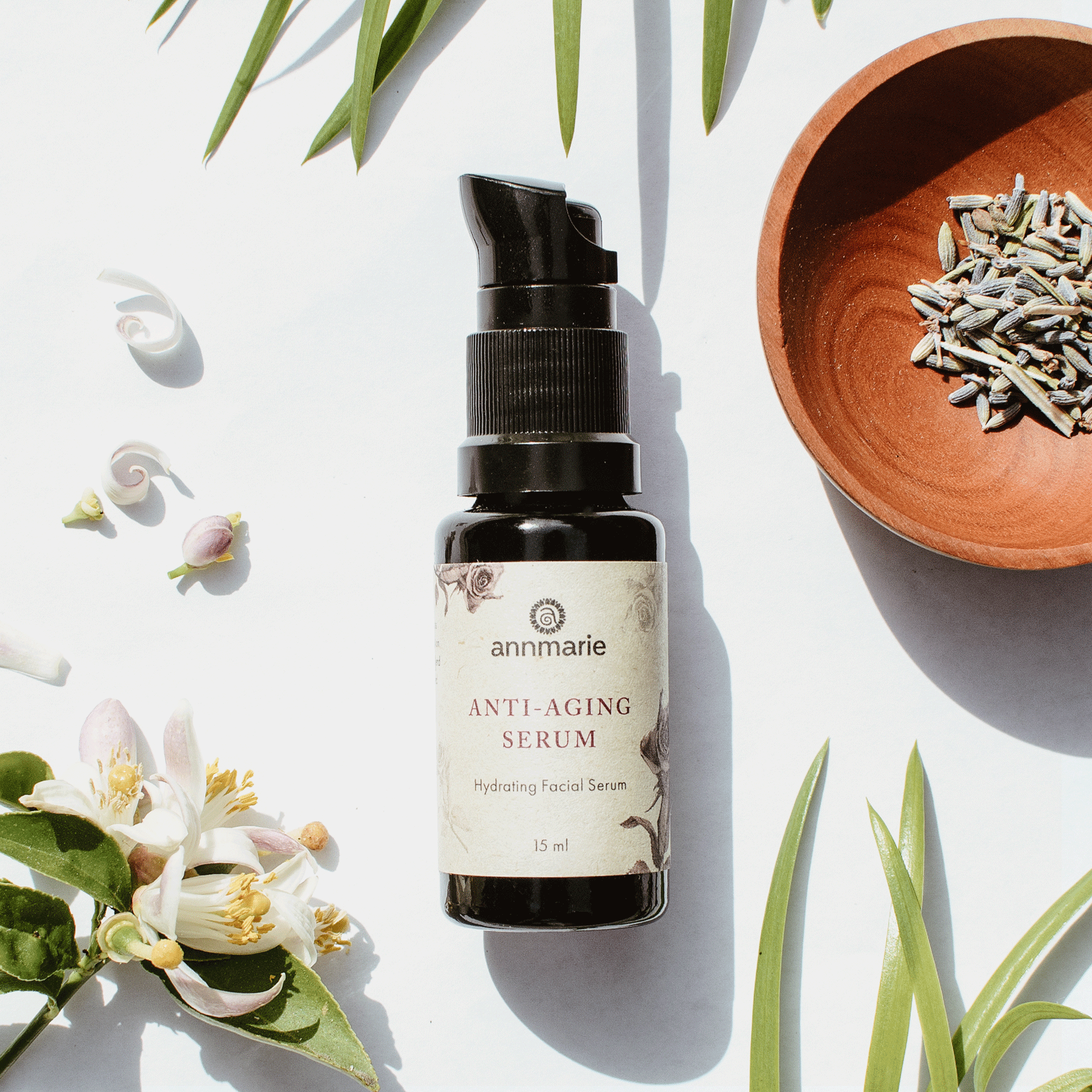 Annmarie Anti-Aging Serum 15ml with hyaluronic acid, aloe vera, and botanical extracts