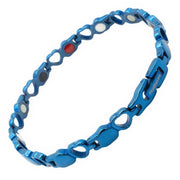 HealthyLine Stainless Steel Energy Bracelet 4-in-1. Blue Color. Model BR-S-149