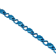 HealthyLine Stainless Steel Energy Bracelet 4-in-1. Blue Color. Model BR-S-149