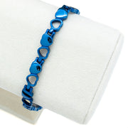 HealthyLine Stainless Steel Energy Bracelet 4-in-1. Blue Color. Model BR-S-149
