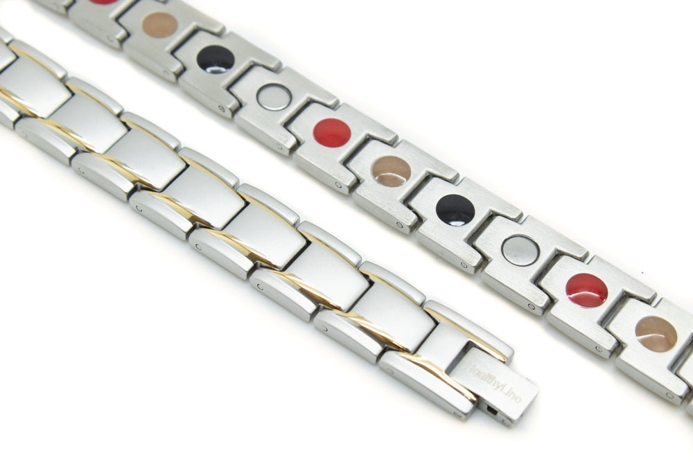 HealthyLine Stainless Steel Magnetic/Energy Bracelet 4-in-1. 4 Colors available. Model B001M