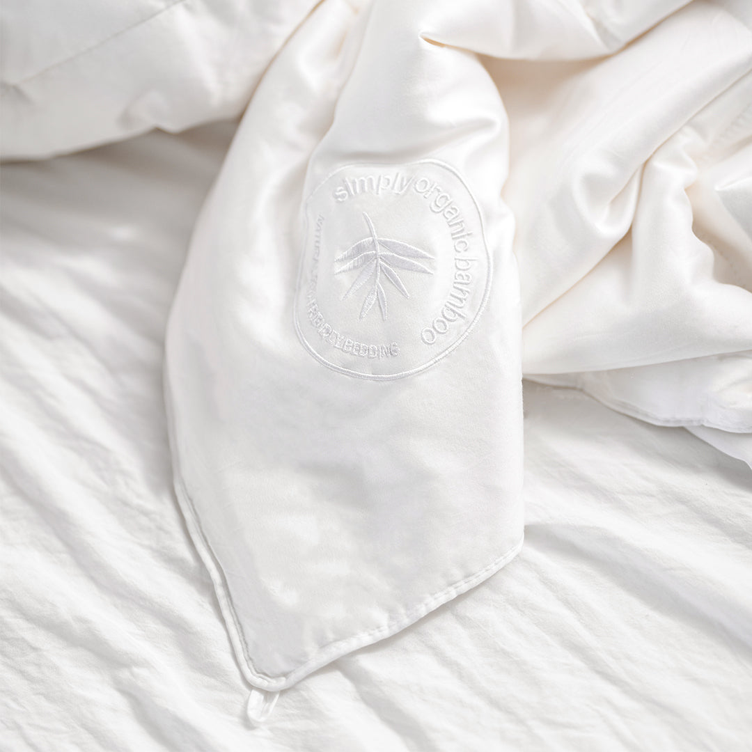 Simply Organic Bamboo Comforter Stitched In Logo