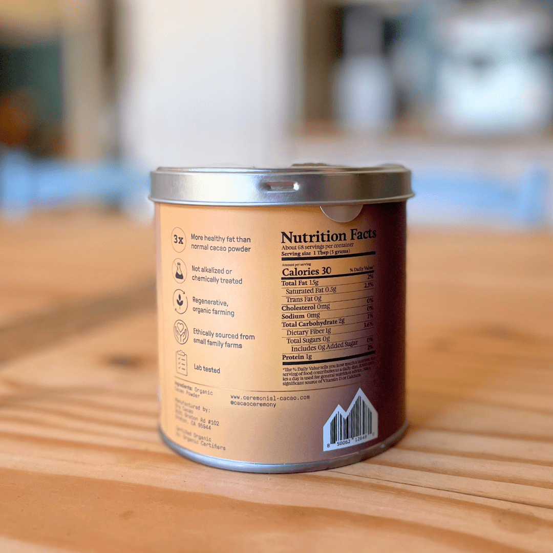 Ora Cacao Triple Fat Cacao Powder - Nutrition Facts