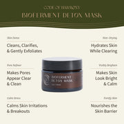 Bioferment Detox Mask benefits: gentle cleansing, pore refining, hydration, brightening and barrier nourishment