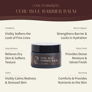 Ceru Blue Barrier Balm benefits: fine-line softening, deep moisture, redness relief and barrier support
