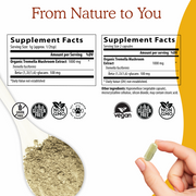 Organic Tremella Extract Capsules and Powder  Supplement Facts