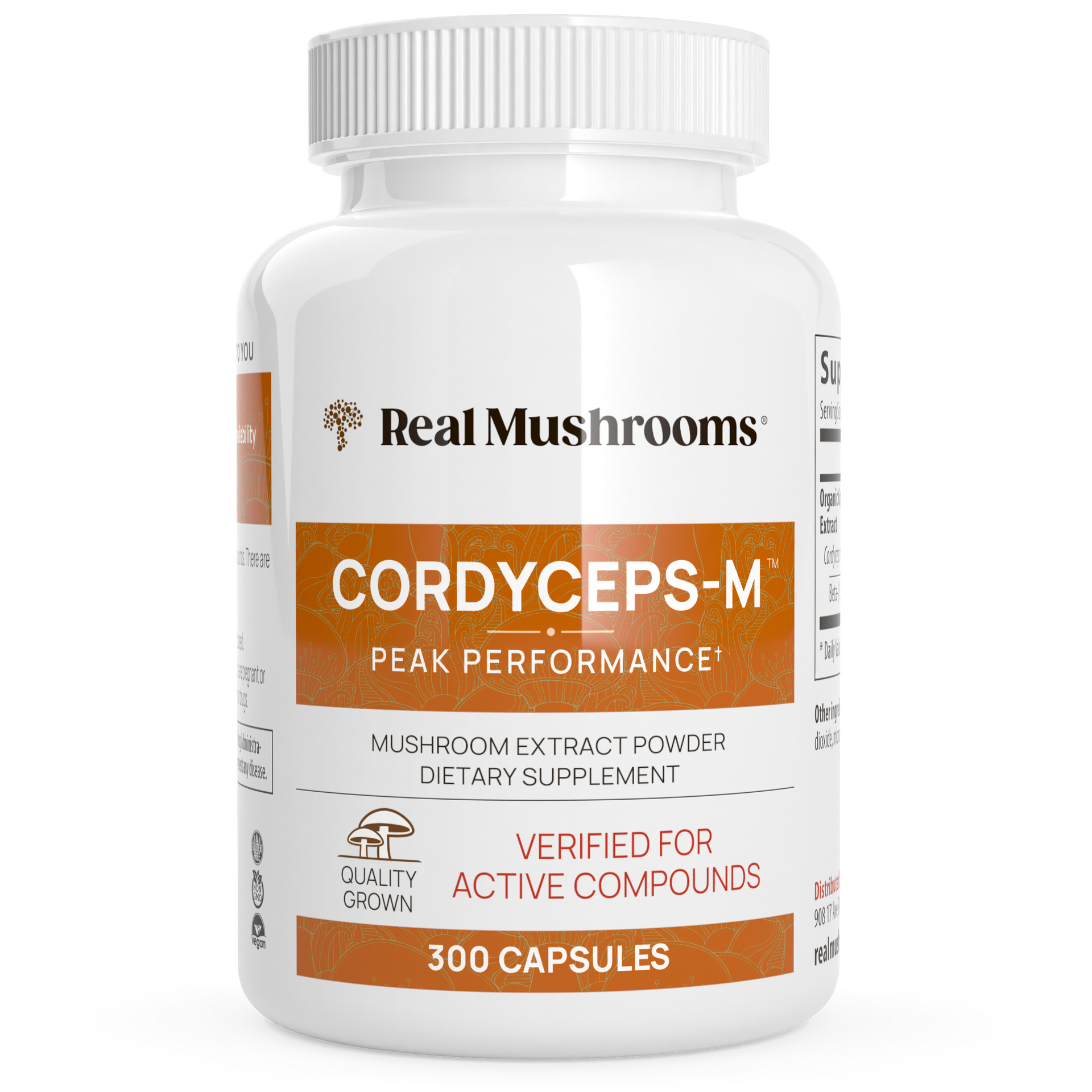 Real Mushrooms Organic Cordyceps Extract Capsules 300 capsules