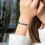 HealthyLine Stainless Steel Energy Bracelet 4-in-1. Silver color. Model B028WS