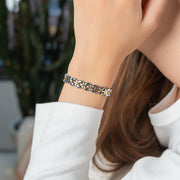 HealthyLine Stainless Steel Energy Bracelet 4-in-1. Silver/Gold color. Model SY087J