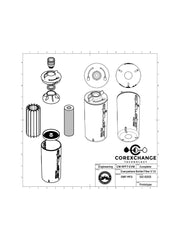 Epic Escape Glass Bottle with Filter 32 oz line drawing