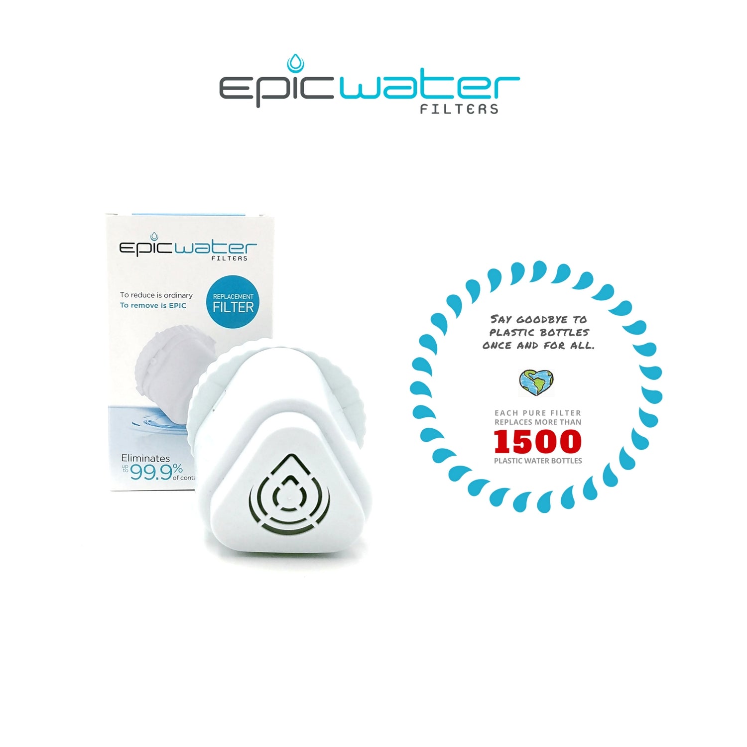 Epic Pure Water Filter Replacement replaced 1500 plastic bottles
