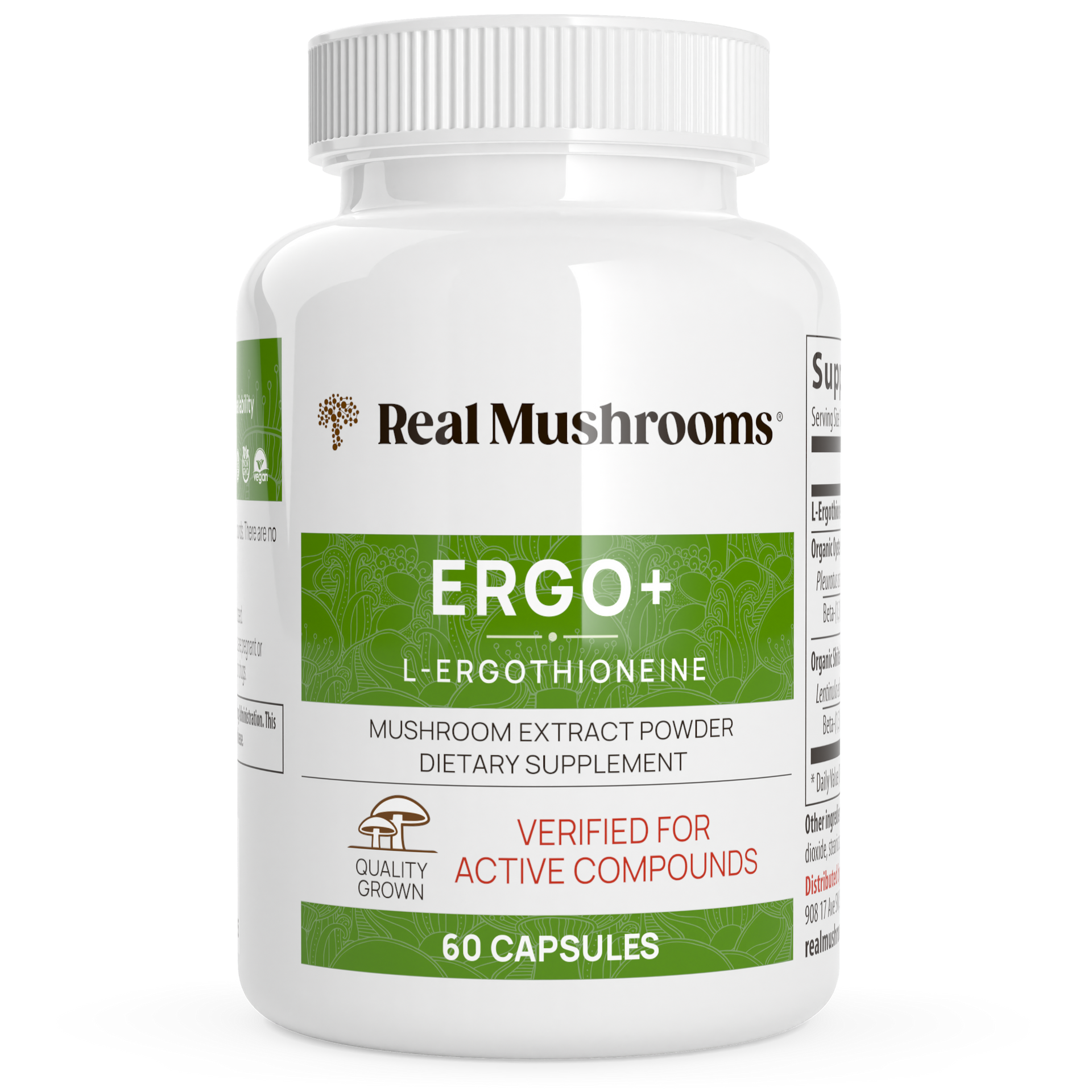Real Mushrooms Ergo+ Ergothioneine Supplement