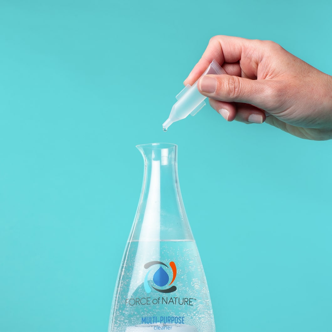 Each Force Of Nature Eco-Friendly Non-Toxic Multi-Purpose Cleaner Activator Capsule eliminates one single-use plastic bottle.